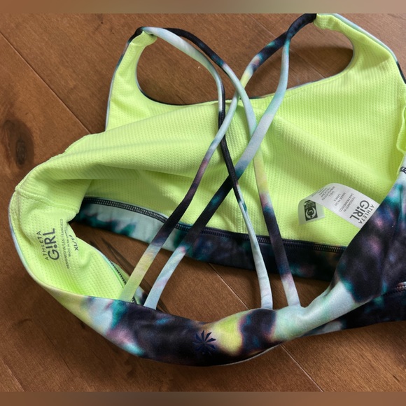 Athleta Cross Back Tie Dye Sports Bra XS - Picture 3 of 4
